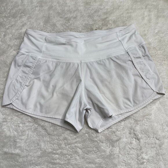 Lululemon Women's White Speed Up High-Rise Lined Shorts Size 6 - Picture 9 of 11